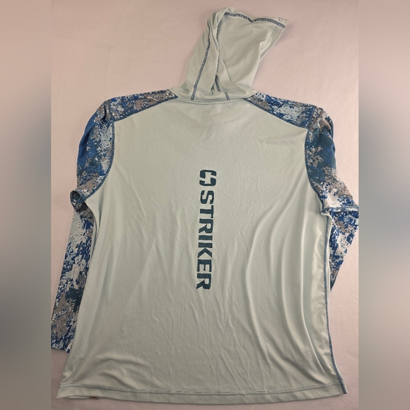 Striker Men's LoTide Ultralight Stain Resistant Fishing Hoody Size 2XL Aqua 2207 - Picture 11 of 14